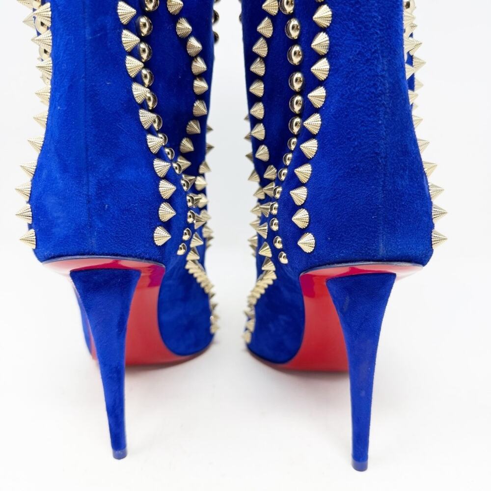 Christian Louboutin Astrilarge Booty Pika Studded Spike Suede Boots Size EU 37 - Picture 7 of 13